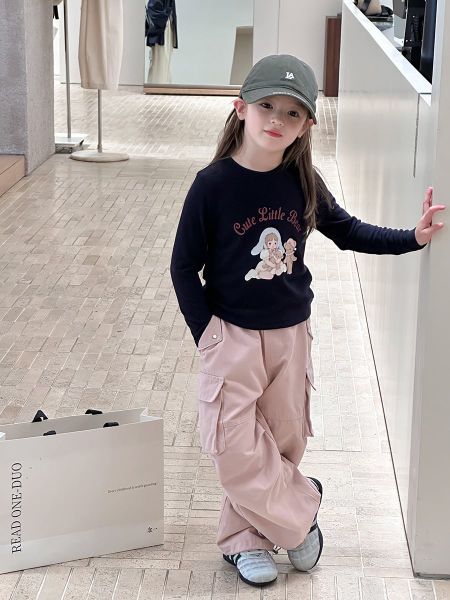 25G052 - Áo thun tăm AMBB họa tiết nhiều màu cho bé gái size 90-170