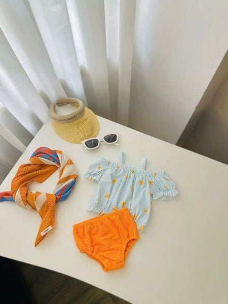 DB00014 - Bộ bơi rời Harifa nhiều màu cho bé gái size 1-6y