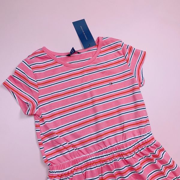 V00062 - Váy cotton kẻ ngang nhiều màu BG size 7-16y