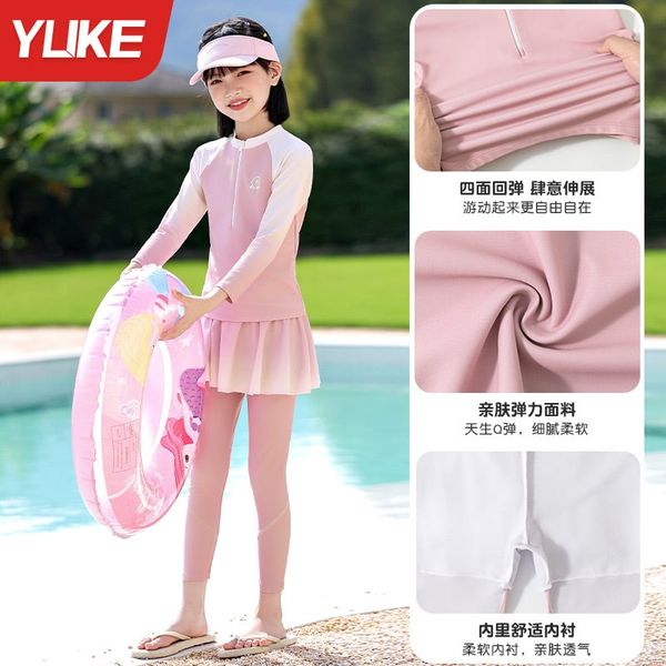 YY5604 - Bộ bơi YUKE chống nắng dài tay + quần dài bé gái size XL-6XL