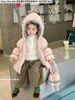 AK10 - Áo khoác phao mũ nơ kèm túi lót hoa nhí 3 màu cho bé size 110-150