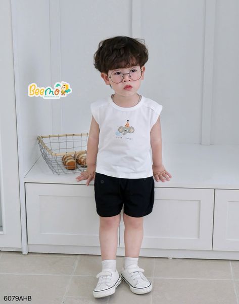 6079AHB - Áo tanktop Beemo in hình động vật cho bé size 1-5y