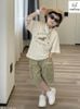 MLSBCC.7535 - Bộ Melisa áo kem in ngựa + quần rêu size 2-12y