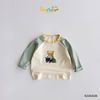 6226ADB - Áo cotton Beemo tay raglan hình gấu học giả nhiều màu size 1-6y