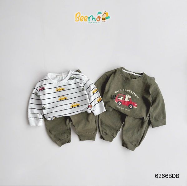 6266BDB - Bộ T-shirt Chuyến Xe Nhỏ Beemo Bé Trai size 1 - 6y