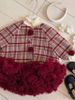 A5330 - Set áo khoác dạ + chân váy tutu đỏ cho bé size 90-130