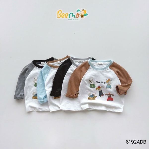 6192ADB - Áo cotton Beemo raglan Nice Dog nhiều màu bé trai size 1-6y