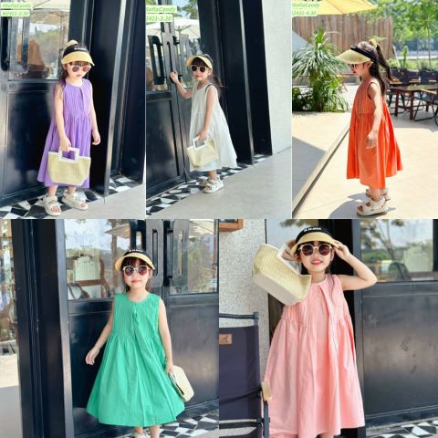 V00038 - Váy Sofia Candy sát nách hở lưng nhiều màu BG size 1-10y