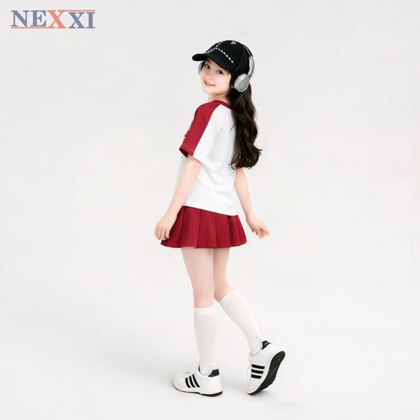 2512.8 Set váy thun Win Win xếp ly phối màu Newcity size 3-14y