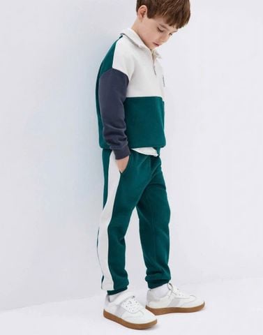 BBT02 - Bộ nỉ bông GGJJ phối màu cho bé trai size 2-8y