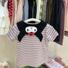 V00074 - Set váy cotton + khăng quàng hoạ tiết Kuromi, Melody, Cinnamon bé gái size 90-130