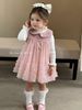 F25108 - Set 2ct QC Fanxiaoke áo len tăm + váy công chúa màu hồng size 80-120