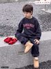 LU 1707 - Bộ nỉ hai da Luca in chữ Romance 2 màu cho bé size 2-12y