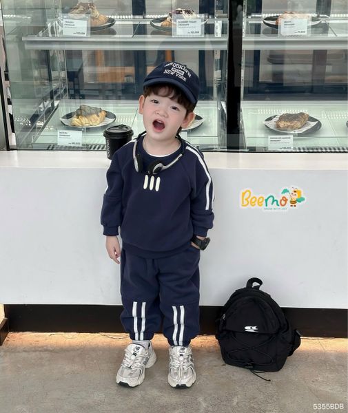 5344BDB - Bộ nỉ thu đông thêu hình chú cún nhỏ Beemo