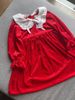 V00119 - Váy nhung đỏ phối cổ sen bèo trắng size 12m - 10y