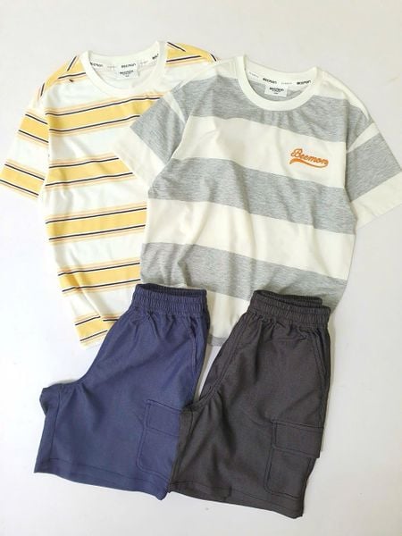 BM2601ST10 - Bộ Beemon trẻ em kẻ 2 màu size 120-160