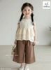 MLSBCC.7376 - Bộ Melisa áo ren kem + quần nâu ren size 2-12y