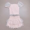 V00076 - Set áo + chân váy hồng tay bồng BG size 6-18y