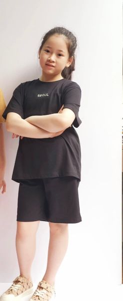 BBG33 - Bộ cotton Bee Mon nhiều màu thêu chữ ngực Paris / Seoul size 110 - 160