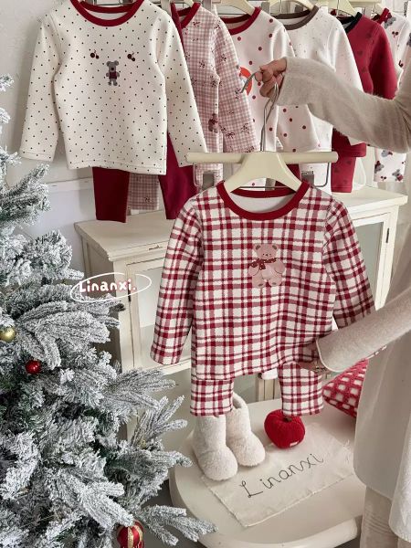 88437 - Bộ nỉ Linanxi dày ấm chủ đề noel nhiều mẫu cho bé size 90-140