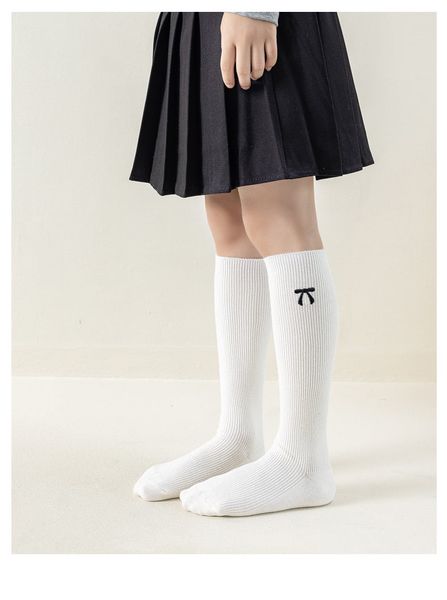 SH2511PK02 - Tất chân len đính nơ cao cỏ, chất liệu cotton + spandex, màu sắc: Trắng, đen, be, nâu, ghi, NSX Thu Truc Sock Processing Factory.