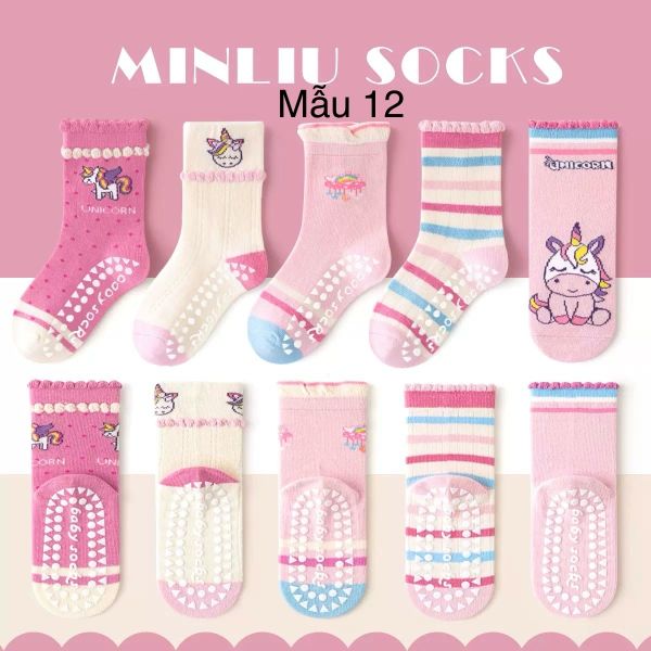 SH2511PK01 - Set 5 đôi tất Minliu Kidsocks dành cho trẻ em, chất liệu cotton+polyester+spandex, NSX Man Luu Textile Company Limited