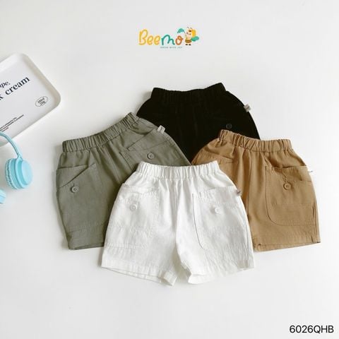 6026QHB - Quần short kaki Beemo túi kiểu bé trai size 1-6y