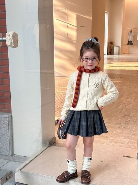 25G096 - Cardigan vặn thừng AMBB nhiều màu cho bé gái size 90-160