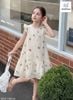 MLSDCC.7789 - Váy voan Melisa màu kem thêu hoa bướm tay cánh tiên size 1 - 10y