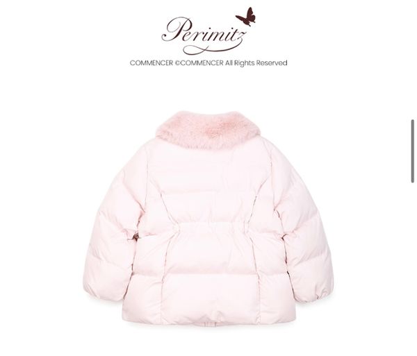 AK19 - Áo khoác phao màu hồng cổ lông bé gái size 100-140