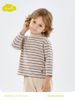 ABT28 - Áo thun tăm cổ 3p MM xuất Hàn kẻ 2 màu cho bé size 90-130
