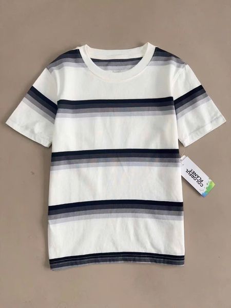 ABT79 - Áo cotton Colorful dư xịn kẻ 2 màu cho bé trai size 6-20y