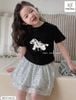 MLSBCC.548 - Bộ bé gái Melisa áo đen in ngựa + chân váy kim sa size 2-12y