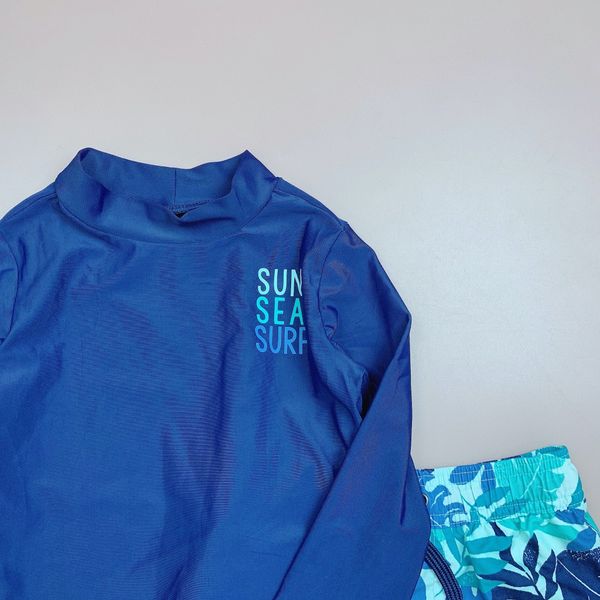 DB00056 - Bộ bơi áo dài tay navy Sun Sea Surf - 2 màu quần size 3m - 5y