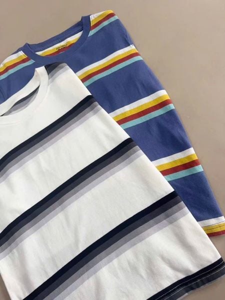 ABT79 - Áo cotton Colorful dư xịn kẻ 2 màu cho bé trai size 6-20y