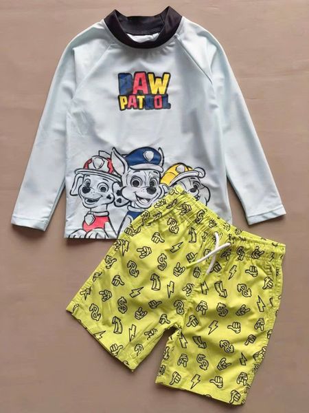 DB00037 - Bộ bơi dài tay Marvel, Spiderman, Pawpatrol bé trai size 1-8y