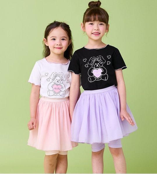 BBG36 - Bộ Bebezoo áo thun cổ viền + quần váy 2 màu BG size 100-140