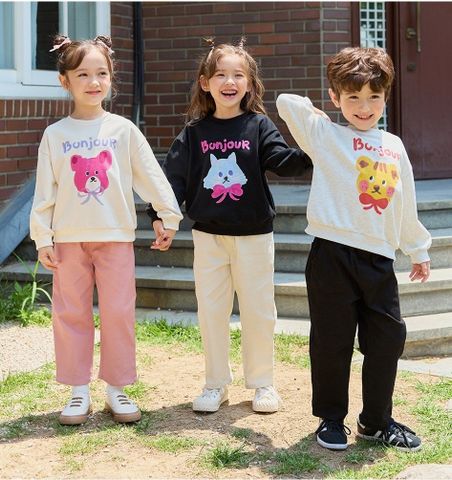 ABG45 - Áo nỉ Bebezoo Bonjour hoạ tiết động vật cho bé size 100-140