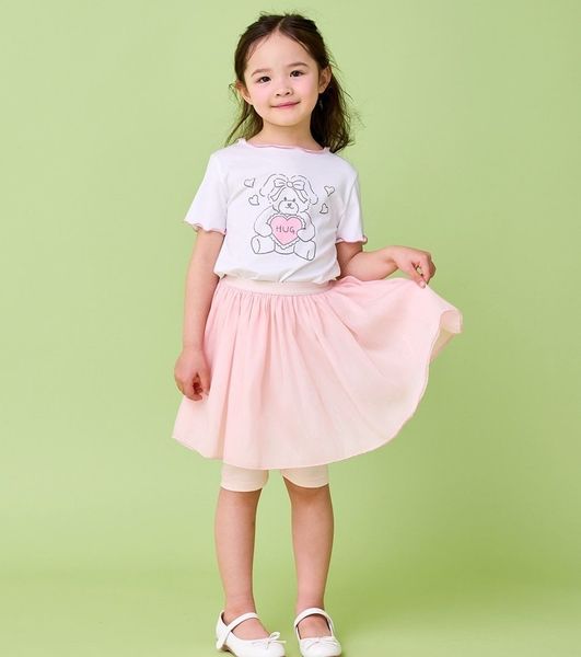 BBG36 - Bộ Bebezoo áo thun cổ viền + quần váy 2 màu BG size 100-140