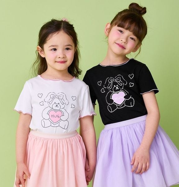 BBG36 - Bộ Bebezoo áo thun cổ viền + quần váy 2 màu BG size 100-140