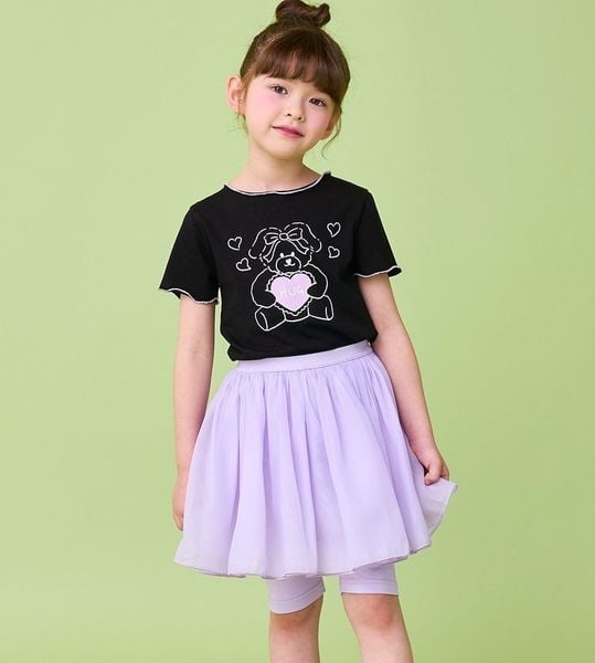 BBG36 - Bộ Bebezoo áo thun cổ viền + quần váy 2 màu BG size 100-140