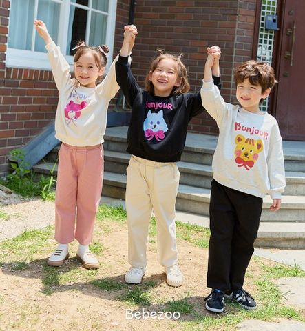 ABG45 - Áo nỉ Bebezoo Bonjour hoạ tiết động vật cho bé size 100-140