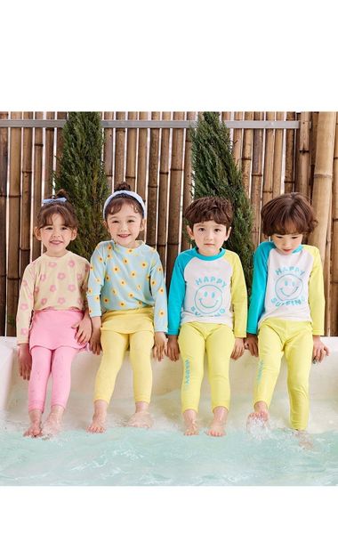 DB00059 - Bộ bơi hoa nhí dài tay + quần dài chống nắng size 100-140