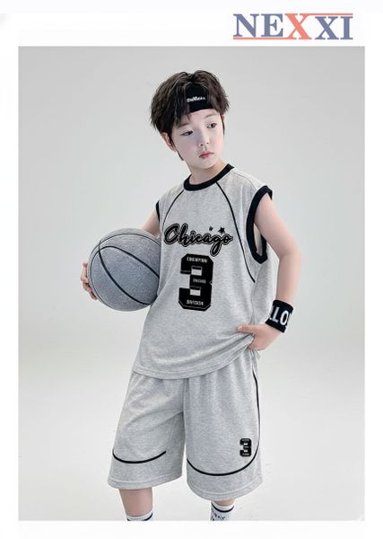 2603.8 - Bộ thun lửng Nexxi sát nách in số 3 bé trai size 3-14y