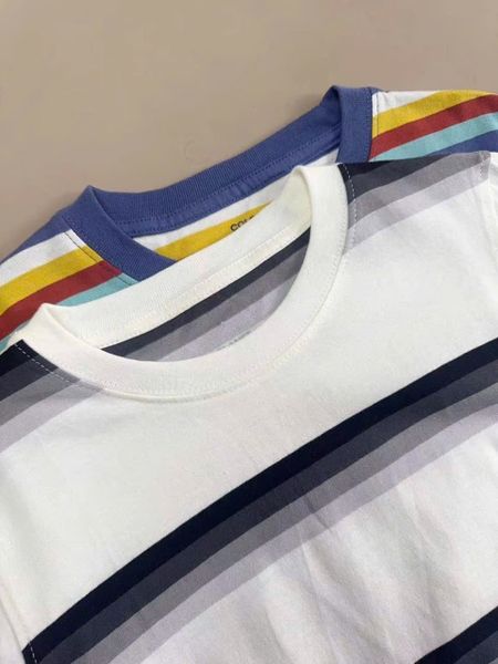 ABT79 - Áo cotton Colorful dư xịn kẻ 2 màu cho bé trai size 6-20y