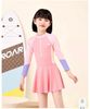 08 - Bộ bơi GRN dài tay dáng váy liền quần 2 màu BG size 110-160