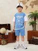 BM2604ST01 - Bộ quần áo cotton Beemon cổ tròn phối tay phối gấu size 120-170