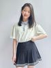 CVAY05 - Chân váy Beemon xếp ly viền kẻ cho bé gái 2 màu đen/navy size 120-160
