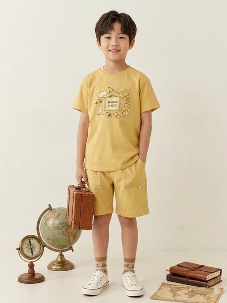 BM2603ST03 - Bộ quần áo Beemon cổ tròn cho bé size 120-170
