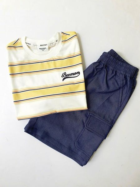 BM2601ST10 - Bộ Beemon trẻ em kẻ 2 màu size 120-160